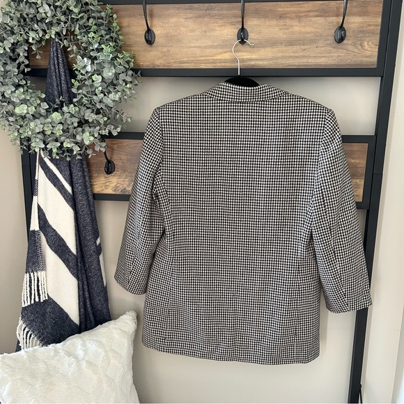 REQUIREMENTS Oversized Blazer Black & White Houndstooth Print Academia Sz 10 - Picture 7 of 7